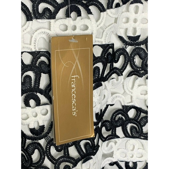 Francesca's Women's Dress Black White Halter Neck Floral Eyelet Size S NWT $54 - Picture 10 of 12